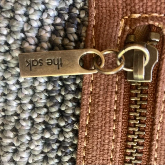 The Sak Lucia Crossbody Bag Crochet Purse, Blue & Tan - Picture 4 of 4